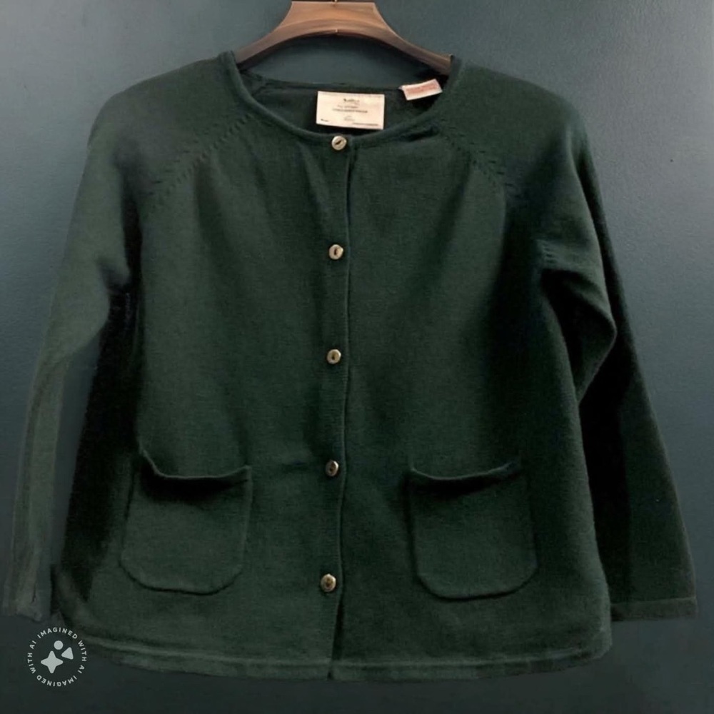 ZARA Cardigan button down Knitwear 2-3 Yr Hunter green Cardigan